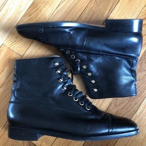 Dolce & Gabbana Black Lace Up Boots